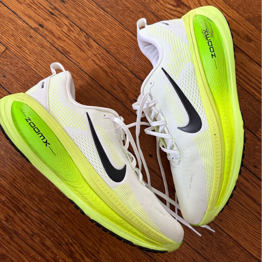 Nike ZoomX White and Neon Green Running Shoes